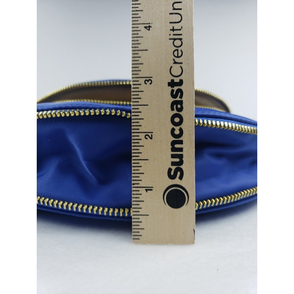 Chico's Crescent Crossbody Bag Bright Blue Gold Hardware Chain Handle Xtra Strap - Picture 8 of 14